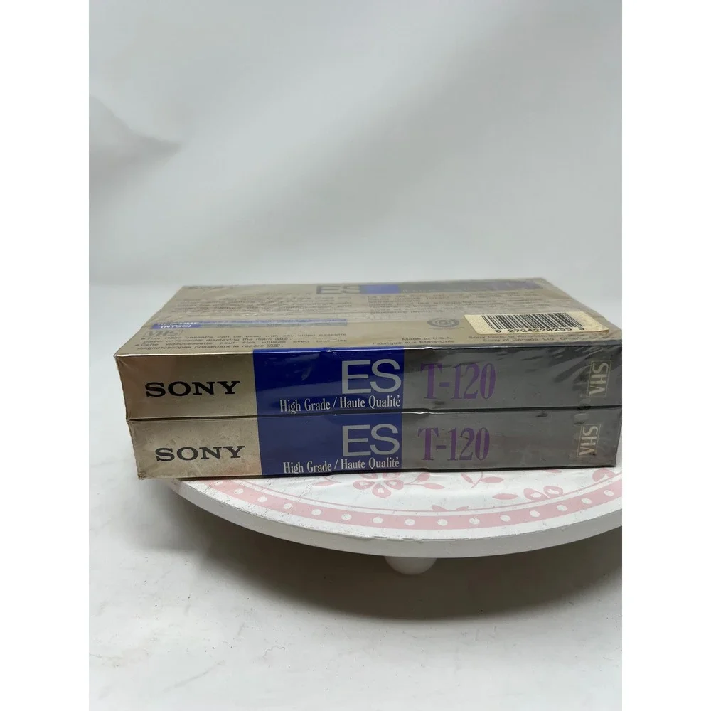 SONY VHS Blank Video‎ Tapes 2-Pack ES High Grade T-120 Cassettes NEW Sealed USA